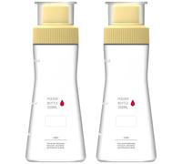 Lot de 2 flacons doseurs à poudre jaunes 350 mL, plastique gradué pour cuisine, pour levure chimique, épices, assaisonnement, amidon ou sucre semoule, format pratique