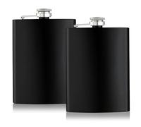 Lot de 2 flasques portables para Homme Femme, 8oz Acier Inoxydable 304 de qualité alimentaire pour camping, escalade, barbecue, fête, whisky, alcool, boissons(Noir)