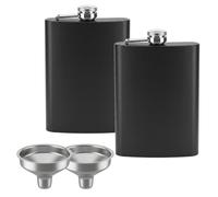 Lot de 2 flasques pour homme et femme, 236,8 g (noir)