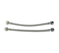 Lot de 2 flexibles sanitaires - SOMATHERM FOR YOU - 2 écrous tournants 1/2"" - L 300 mm - DN8