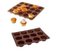 Lot de 2 Flexi'plaques en silicone 12 muffins et 20 mini-muffins Mathon