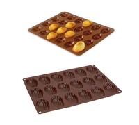 Lot de 2 Flexi'plaques en silicone 18 madeleines et 24 mini-madeleines Mathon