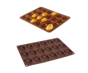 Lot de 2 Flexi'plaques en silicone 18 madeleines et 24 mini-madeleines Mathon