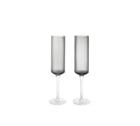 Lot de 2 Flûtes à Champagne Ferm Living Ripple 15 ris Fumé