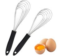 Lot De 2 Fouets Cuisine De Fouets En Acier Inoxydable Et Silicone Antiadhésif,27cm Fouet Acier Inoxydable, Mousseur à œufs