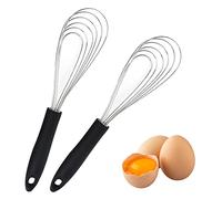 Lot De 2 Fouets Cuisine De Fouets En Acier Inoxydable Et Silicone Antiadhésif,27cm Fouet Acier Inoxydable, Mousseur à œufs Pour La Cuisson, Le Mélange