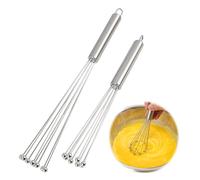 Lot de 2 fouets en acier inoxydable de qualité alimentaire, avec billes et griffes semi-rigides, idéaux pour mélanger, fouetter, battre et cuisiner dans votre cuisine