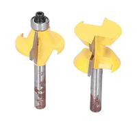 Lot de 2 fraises à tenon de 8 mm, angle de 120°, pour le travail du bois, destinées aux joints à languette et rainure ; fraise combinée pour mortaise et tenon, équipée de couteaux