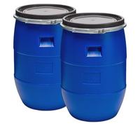 Lot de 2 fûts à col large HDPE de 60 litres avec couvercle, fûts alimentaires, citernes pluviales GD-0122