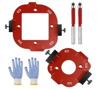 Lot de 2 gabarits de fraisage à rayon d'angle - Kit de guidage de fraisage, outil auxiliaire pour la coupe à l'arc en d'aluminium - Jauge de mise en page pour le travail du bois, jauge de