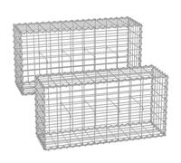 Lot de 2 Gabions à Pierres - SONGMICS - 100 x 50 x 30 cm - Métallique