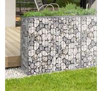 IDMarket - Lot de 2 gabions pour pierre 100 x 30 x 80 cm Gris