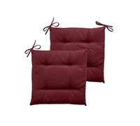 - Lot de 2 galettes de chaise d'extérieur KORAI - 40 x 40 cm - Bordeaux - Korai