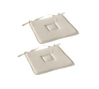 - Lot de 2 galettes de chaise en coton PANAMA - Ecru - Panama