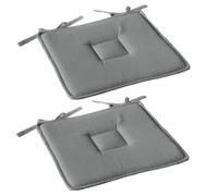 Lot de 2 galettes de chaise en coton PANAMA - Gris