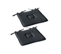 - Lot de 2 galettes de chaise en coton PANAMA - Gris foncé - Panama