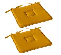 Lot de 2 galettes de chaise en coton PANAMA - Jaune