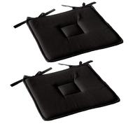 Lot de 2 galettes de chaise en coton PANAMA - Noir