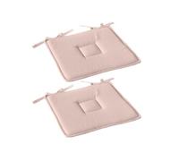 - Lot de 2 galettes de chaise PANAMA en coton et mousse PU 40x40 cm Rose