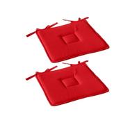 - Lot de 2 galettes de chaise PANAMA en coton et mousse PU 40x40 cm Rouge