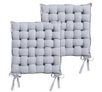 Lot de 2 galettes de chaise tressées - 40 x 40 cm - Gris