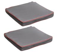 Lot de 2 galettes de chaises avec bande aggripante - 40 x 40 cm - Gris
