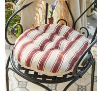 Lot de 2 galettes de chaises Bourrignon rouge/blanc H/Ø env. 8/45 cm