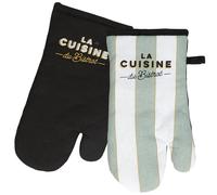 Lot de 2 gants de cuisine coton et polyester 17x29 cm AU BISTROT