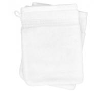 Lot de 2 gants de toilette 16x21 cm NATURAL blanc