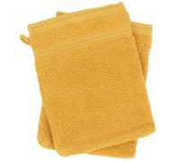 Lot de 2 gants de toilette 16x21 cm NATURAL curry