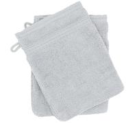 Lot de 2 gants de toilette 16x21 cm NATURAL gris platine