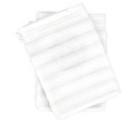 Lot de 2 gants de toilette 16x21 cm NATURAL STRIPES blanc