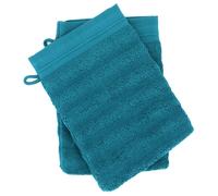 Lot de 2 gants de toilette 16x21 cm NATURAL STRIPES canard