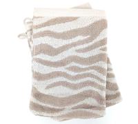 Lot de 2 gants de toilette 16x21 cm ZEBRA SOFT pur coton motif zèbre beige