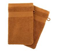 Lot de 2 Gants de Toilette Confort 15x21cm Cannelle
