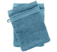 Lot de 2 gants de toilette coton 550 g/m2 NAÏA bleu Cérulé