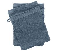 Lot de 2 gants de toilette coton 550 g/m2 NAÏA bleu Orage