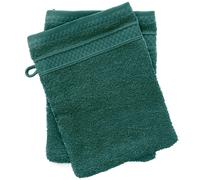 Lot de 2 gants de toilette coton 550 g/m2 NAÏA bleu Paon