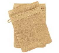 Lot de 2 gants de toilette coton 550 g/m2 NAÏA jaune avoine