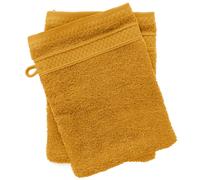 Lot de 2 gants de toilette coton 550 g/m2 NAÏA jaune Curry