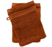Lot de 2 gants de toilette coton 550 g/m2 NAÏA orange Argile
