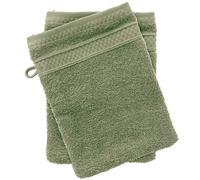 Lot de 2 gants de toilette coton 550 g/m2 NAÏA vert Olive
