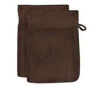 Soleil d'ocre, Lagune Lot de 2 Gants de Toilette, Coton, Taupe, 16x21 cm