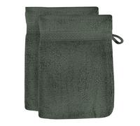 Soleil d'ocre, Lagune Lot de 2 Gants de Toilette, Coton, Vert, 16x21 cm