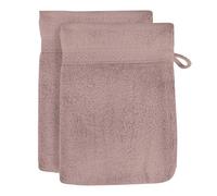 Lot De 2 Gants De Toilette En Coton 500 Gr/M2 16x21 Lagune Vieux Rose, Par Soleil D'ocre