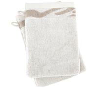 Lot de 2 gants de toilette ZEBRA SOFT uni bord zèbre beige