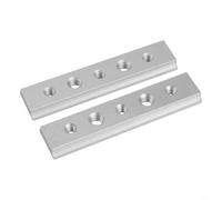 Lot de 2 glissières en T en alliage d'aluminium de 100 à 450 mm, pour scie à table, jauge à onglet, travail du bois, gabarit de fixation, outil de bricolage, argenté (100 mm)