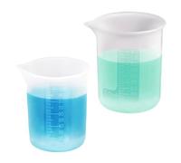Lot de 2 gobelets doseurs en silicone 100 ml + 150 ml, aide à doser de lessive, gobelet doseur réutilisable, boule doseuse pour lessive liquide, gobelet mélangeur antiadhésif avec échelle pour cuisine