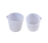 Lot de 2 gobelets doseurs flexibles en silicone antiadhésifs réutilisables pour mélange de résine époxy, fabrication de bijoux, tasse époxy, équipement de fabrication de bijoux, fournitures en résine