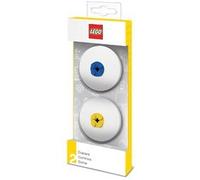 Lot de 2 Gommes rondes blanches - LEGO - Bleu et Jaune